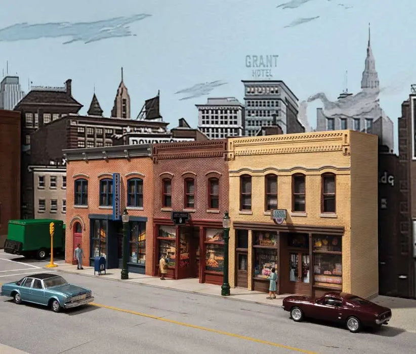 Walthers Cornerstone 933-4072 HO Scale Merchant Row Background Building Kit