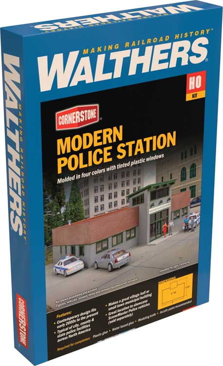 Walthers Cornerstone 933-4201 HO Scale Modern Police Station Kit