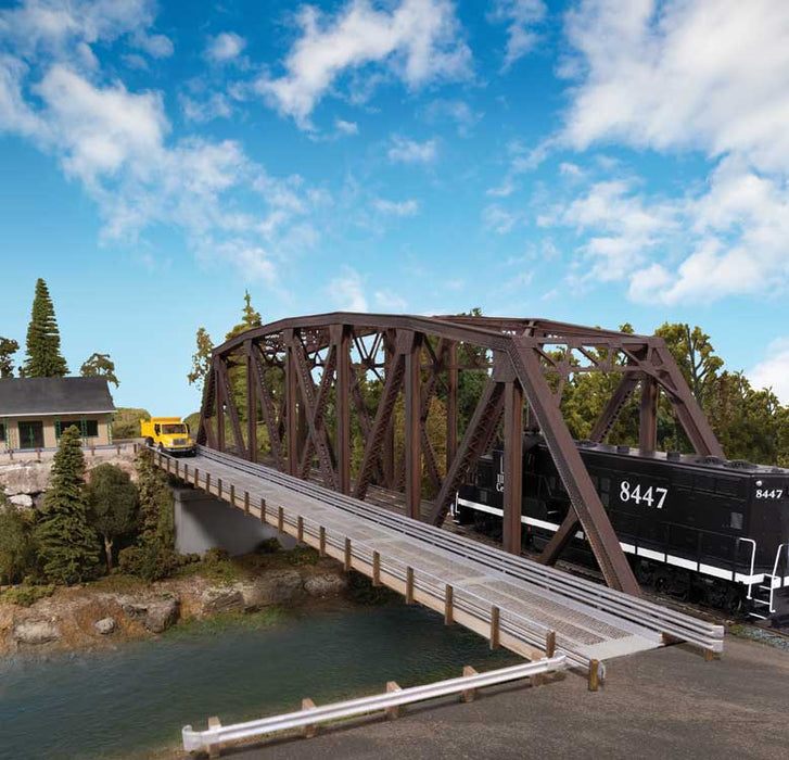 Walthers Cornerstone 933-4523 HO Scale Truss Railroad Bridge with Roadway Kit