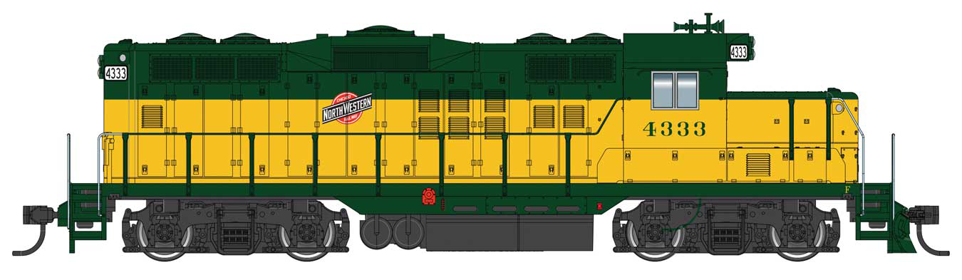 Walthers Mainline 910-10436 HO Scale EMD GP9 Ph II Chop Nose Chicago NorthWestern C&NW 4333 DC