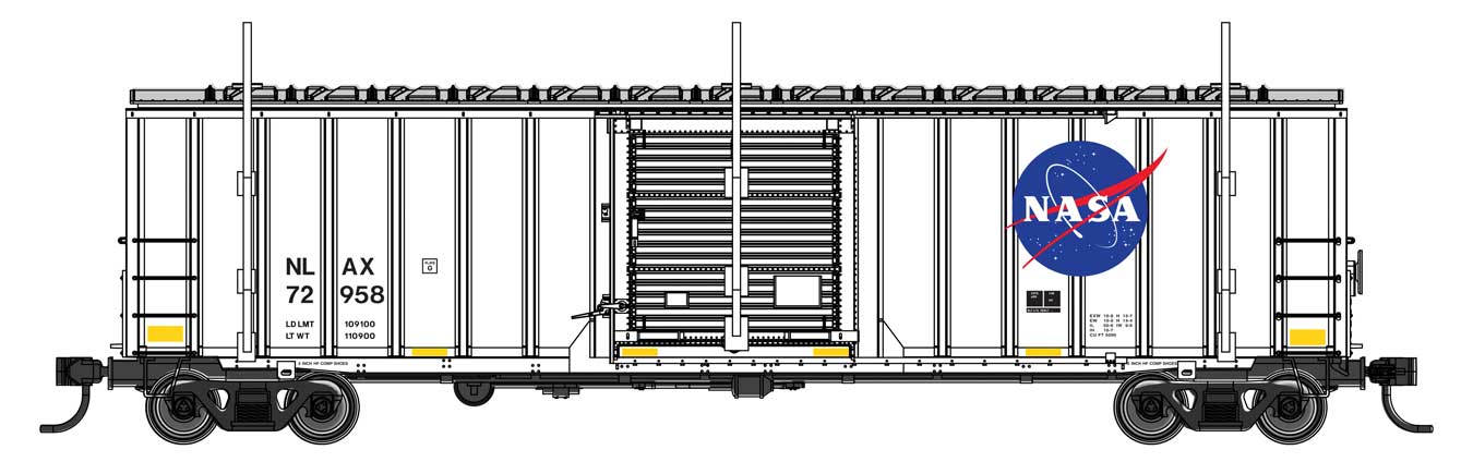 Walthers Mainline 910-3806 HO Scale 50' Rocket Train Clearance Car NASA NLAX 72958