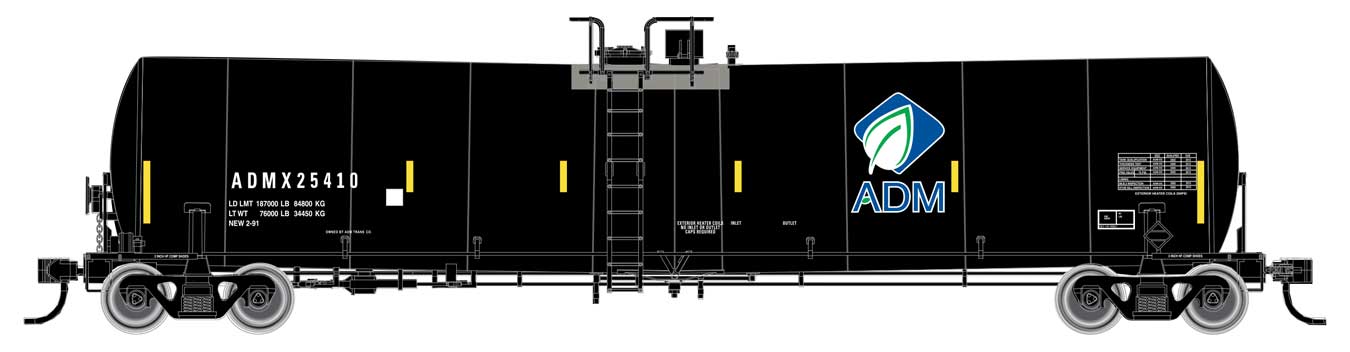 Walthers Mainline 910-48202 HO Scale Trinity 25,000 Gal Tank Car Archer-Daniels-Midland ADMX 25439