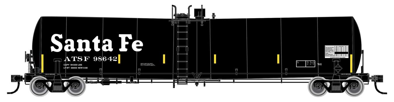 Walthers Mainline 910-48206 HO Scale Trinity 25,000 Gal Tank Car Santa Fe ATSF 98742