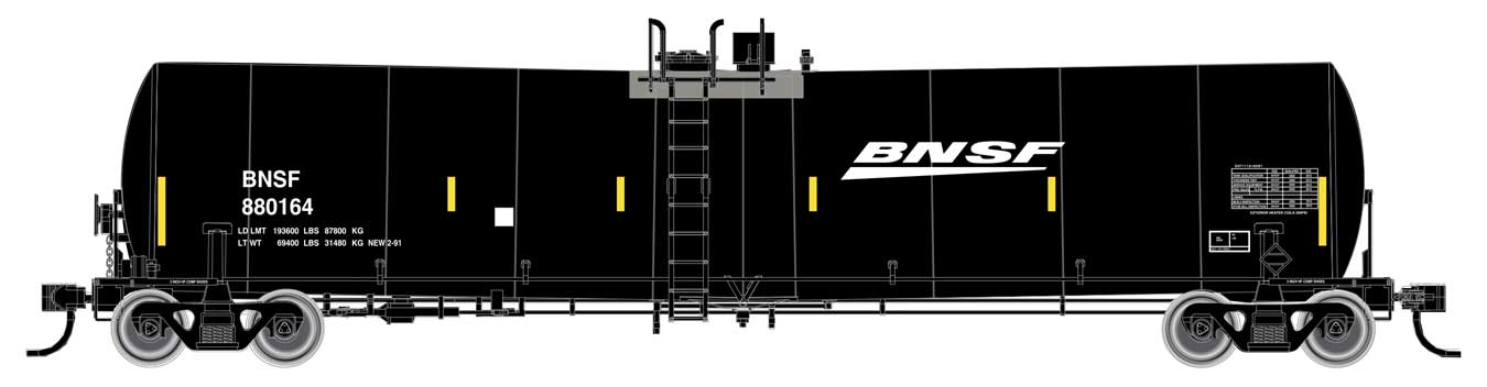 Walthers Mainline 910-48211 HO Scale Trinity 25,000 Gal Tank Car BNSF 880168