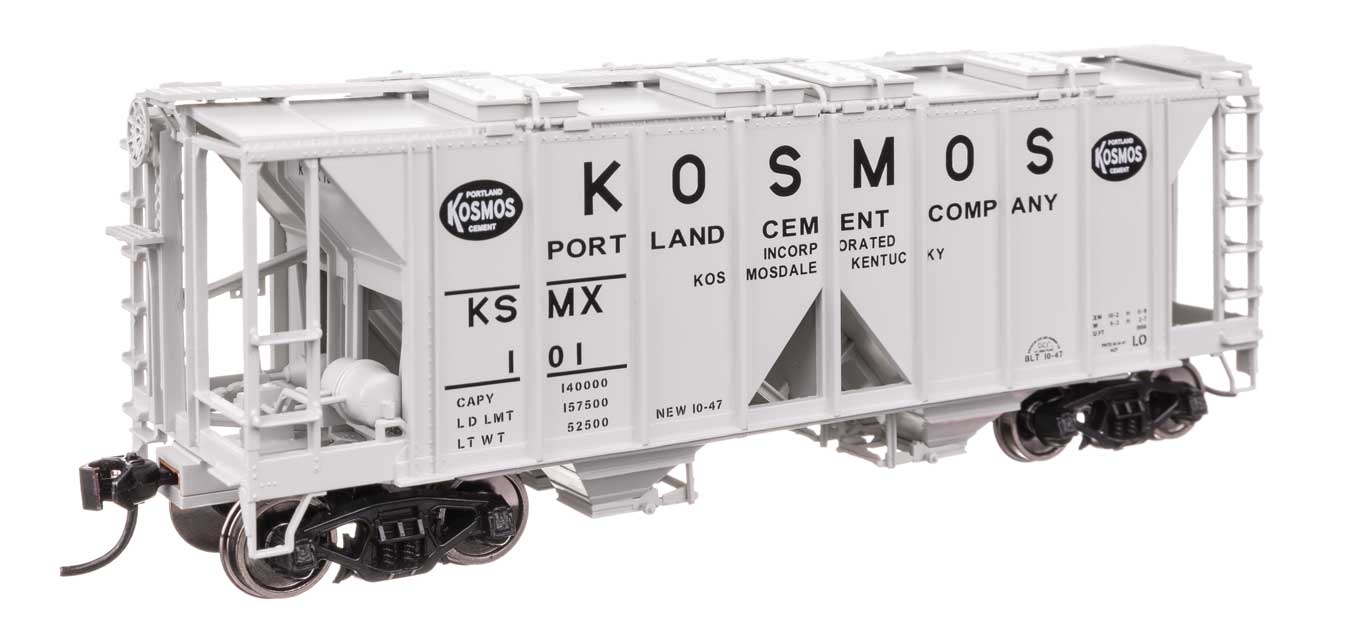 Walthers Mainline 910-49720 HO Scale ACF 1958 Cu Ft Covered Hopper Kosmos Cement KSMX 101