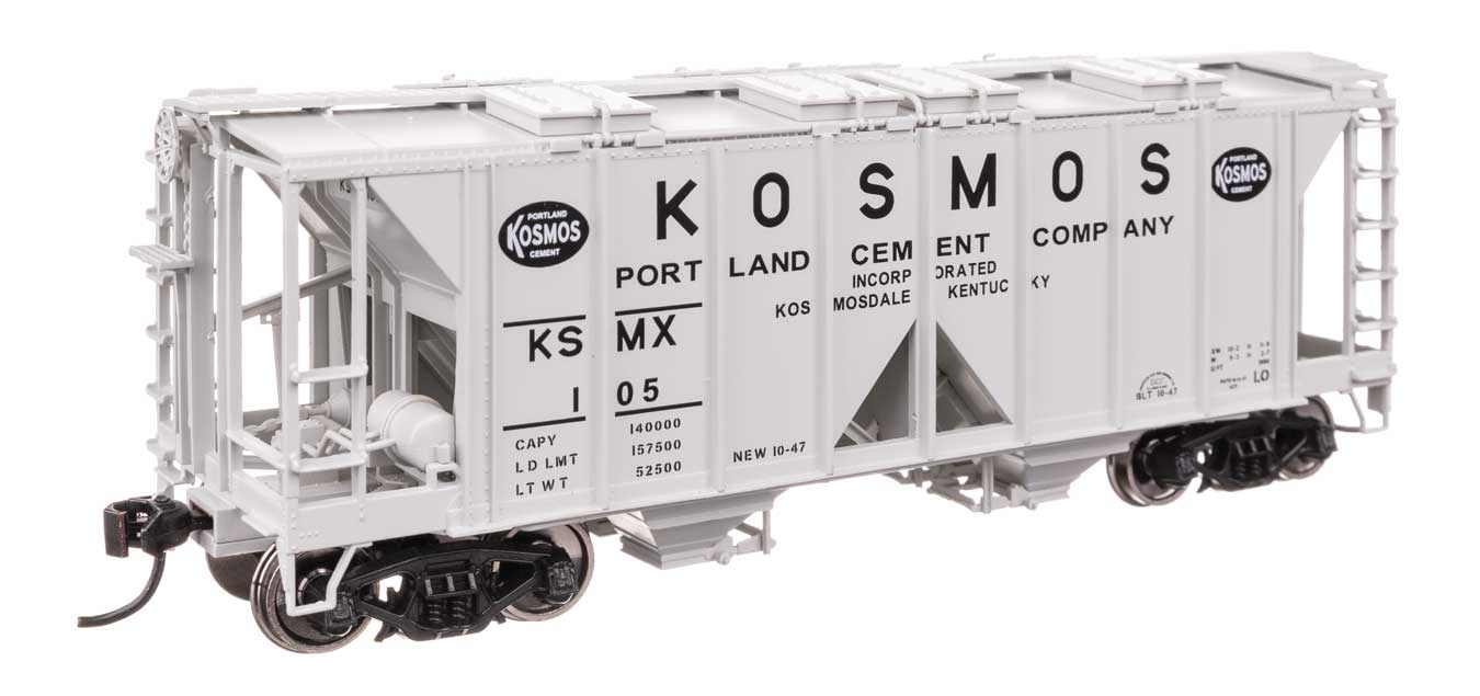 Walthers Mainline 910-49721 HO Scale ACF 1958 Cu Ft Covered Hopper Kosmos Cement KSMX 105