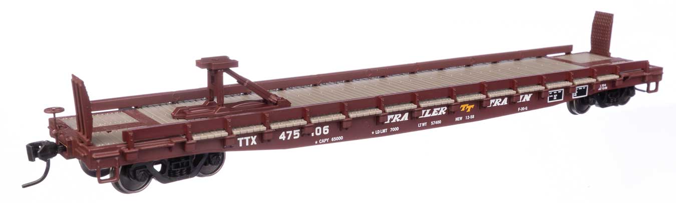 Walthers Mainline 910-50514 HO Scale 53' GSC Flatcar Trailer Train (Brown) TTX 475106