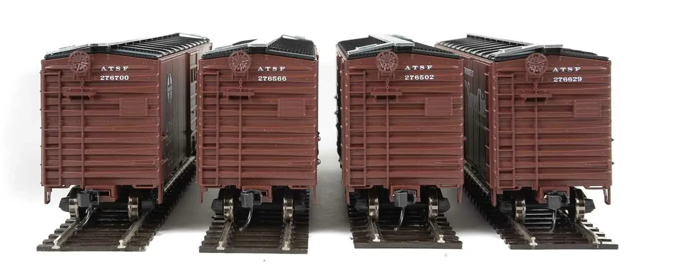 Walthers Mainline 910-51400 HO Scale 40' PS-1 Boxcar Santa Fe ATSF 4 Pack (Ship and Travel) - NOS
