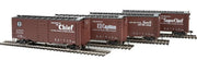 Walthers Mainline 910-51400 HO Scale 40' PS-1 Boxcar Santa Fe ATSF 4 Pack (Ship and Travel) - NOS