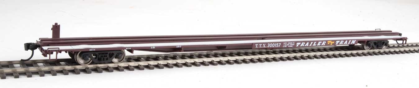 Walthers Mainline 910-5537 HO Scale G85 85' Flatcar Brown TTX 300157