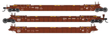 Walthers Mainline 910-55807 NSC 3-Unit 53' Well Car Canadian National CN GTW 676087