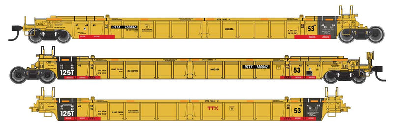 Walthers Mainline 910-55813 NSC Articulated 3-Unit 53' Well Car TTX DTTX 786842