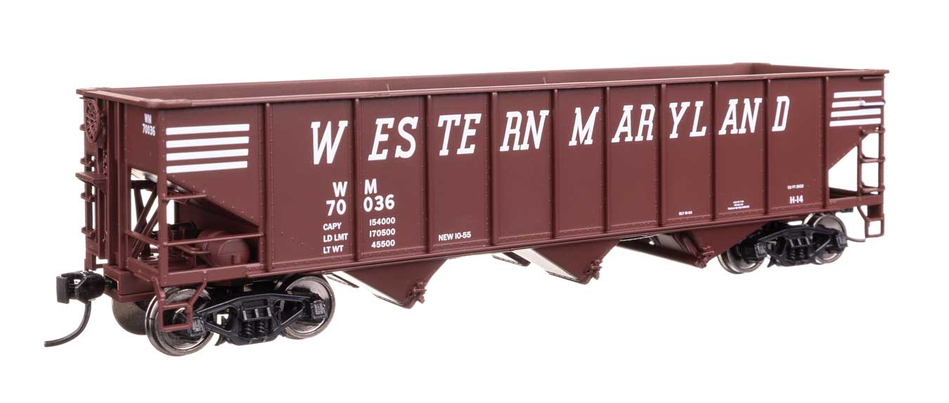 Walthers Mainline 910-56758 HO Scale 70-Ton AAR 3-Bay Open Hopper Western Maryland WM 70036