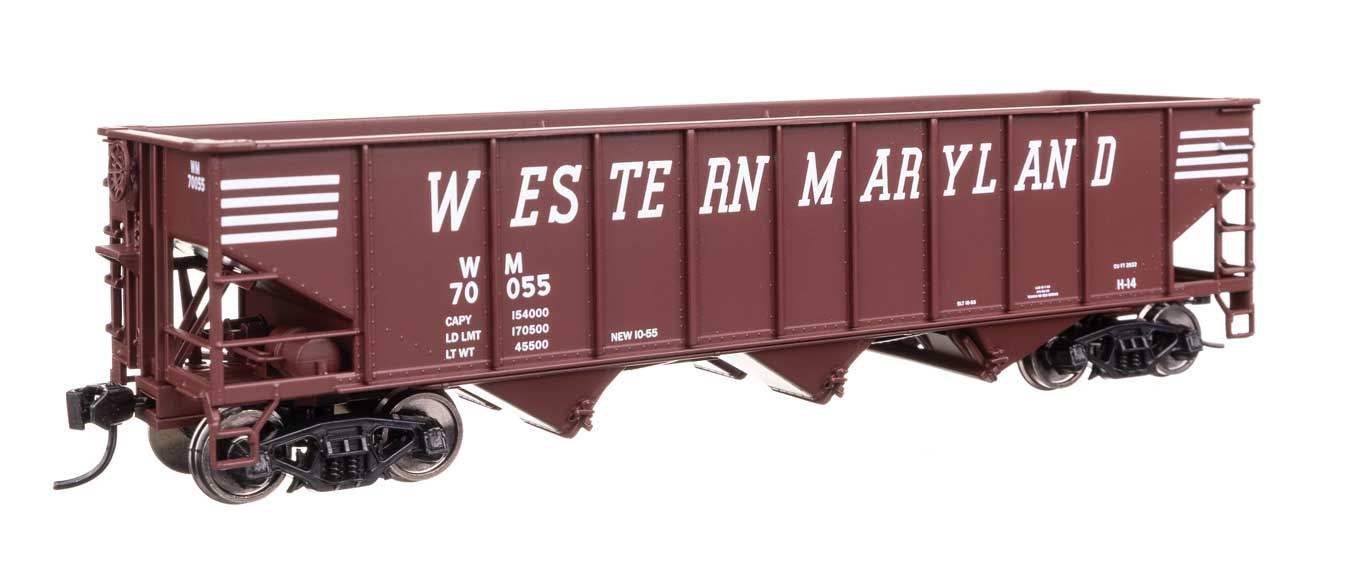 Walthers Mainline 910-56759 HO Scale 70-Ton AAR 3-Bay Open Hopper Western Maryland WM 70055