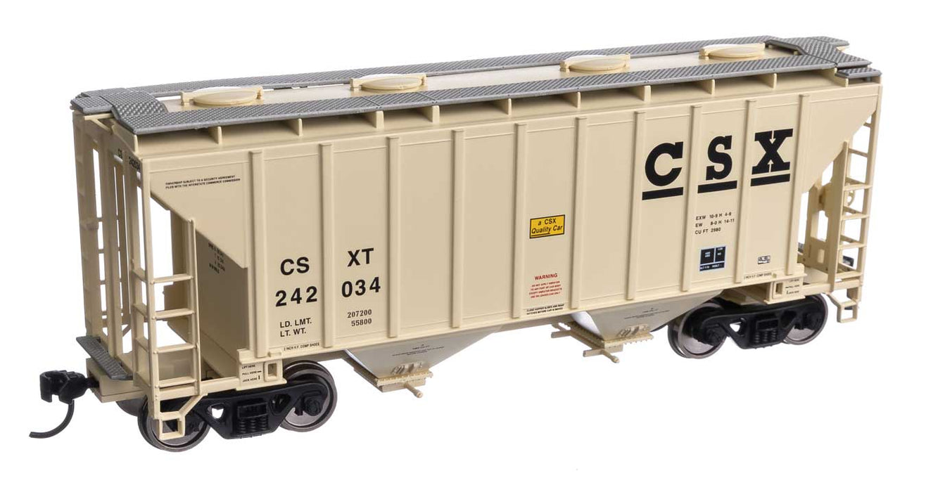 Walthers Mainline 910-7979 HO Scale 37' 2980 Cu-Ft 2-Bay Hopper CSX 242034