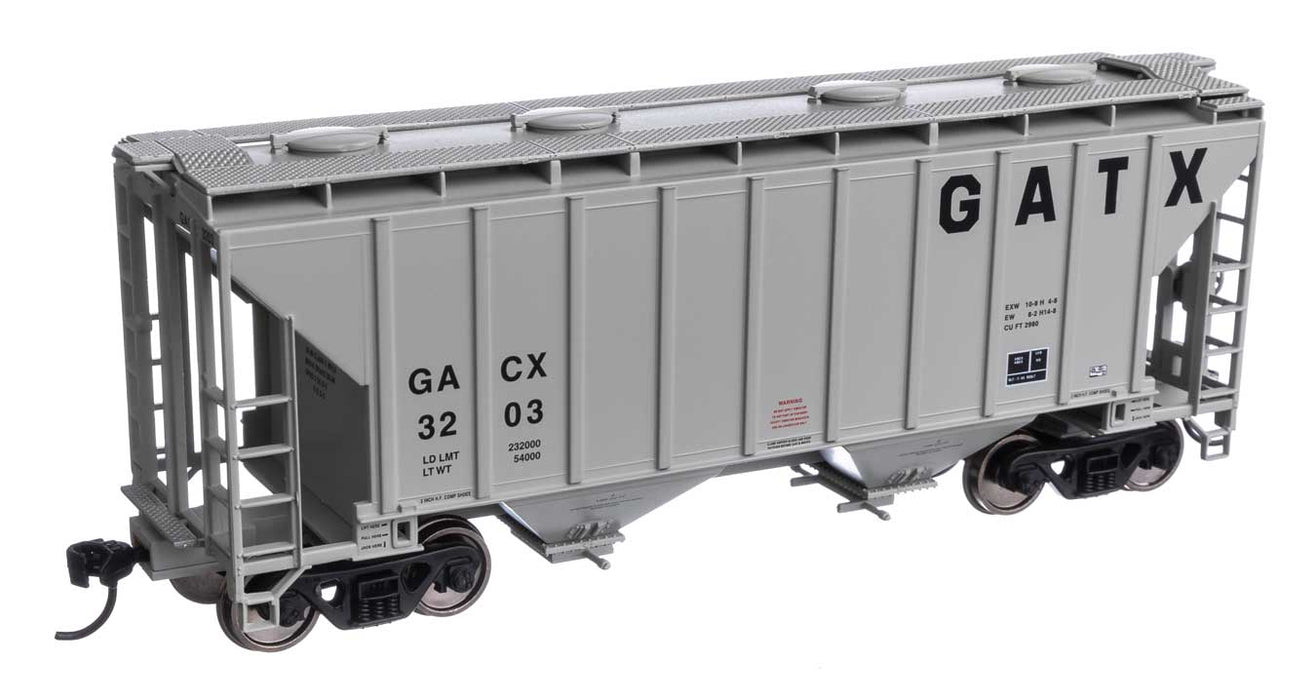 Walthers Mainline 910-7986 HO Scale 37' 2980 Cu-Ft 2-Bay Hopper GATX Corporation GACX 3203