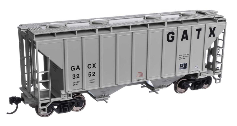 Walthers Mainline 910-7987 HO Scale 37' 2980 Cu-Ft 2-Bay Hopper GATX Corporation GACX 3252
