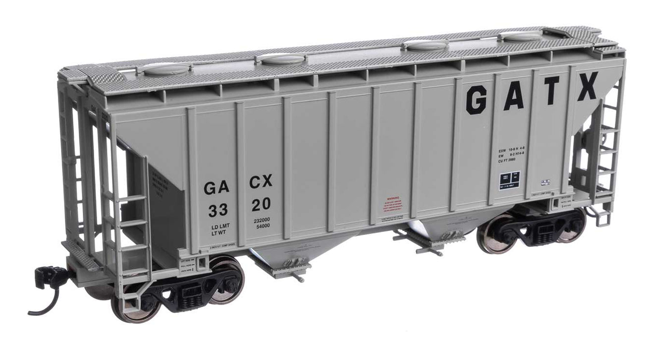 Walthers Mainline 910-7988 HO Scale 37' 2980 Cu-Ft 2-Bay Hopper GATX Corporation GACX 3320