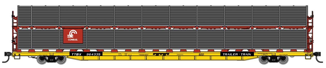 Walthers Mainline 910-8110 HO Scale 89' Bi-Level Shielded Auto Rack Conrail CR 964338