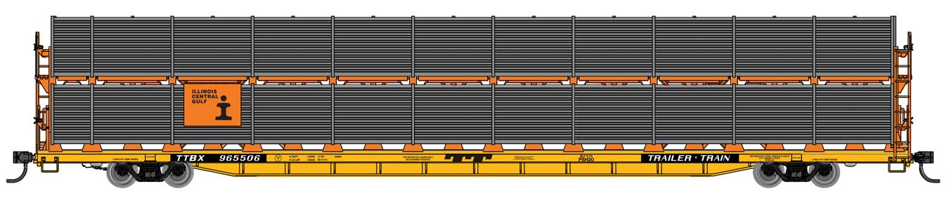 Walthers Mainline 910-8114 HO Scale 89' Bi-Level Shielded Auto Rack Illinois Central Gulf ICG 965515