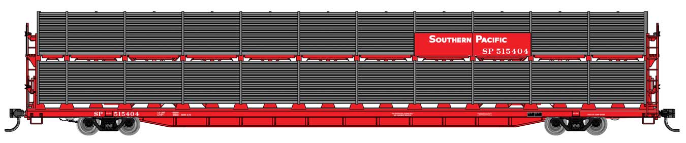 Walthers Mainline 910-8125 HO Scale 89' Bi-Level Shielded Auto Rack Southern Pacific SP 515404