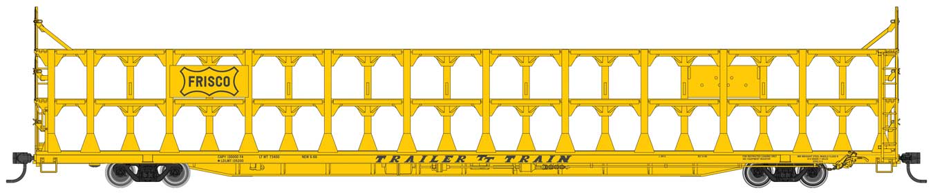Walthers Mainline 910-8220 HO Scale 89' Tri-Level Open Auto Rack Frisco SLSF 913646