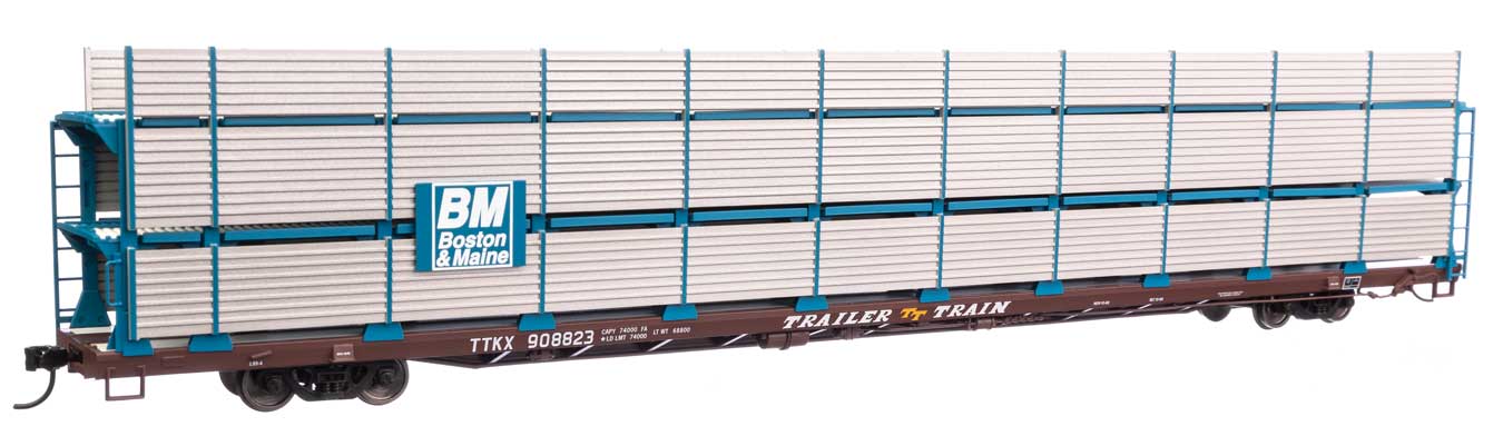 Walthers Mainline 910-8303 HO Scale 89' Tri-Level Shielded Auto Rack Boston & Maine B&M/TTKX 90882