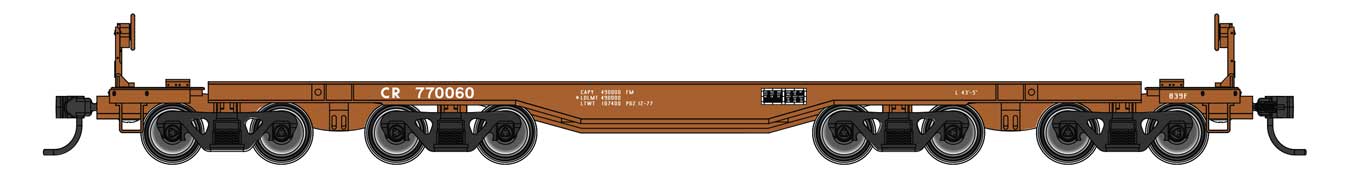 Walthers Mainline HO Scale 66' Heavy-Duty 4-Truck Flatcar Conrail CR