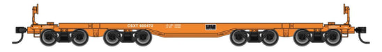 Walthers Mainline HO Scale 66' Heavy-Duty 4-Truck Flatcar CSX CSXT