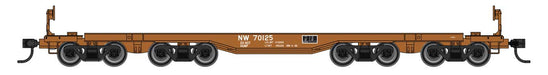 Walthers Mainline HO Scale 66' Heavy-Duty 4-Truck Flatcar Norfolk & Western NW