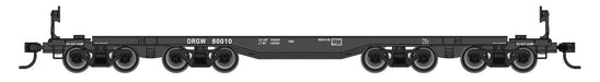 Walthers Mainline HO Scale 66' Heavy-Duty 4-Truck Flatcar Rio Grande DRGW
