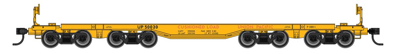 Walthers Mainline HO Scale 66' Heavy-Duty 4-Truck Flatcar Union Pacific UP