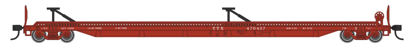 Walthers Mainline HO Scale 75' Piggyback Flatcar Trailer Train (Brown) TTX