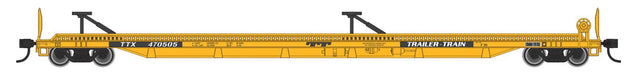 Walthers Mainline HO Scale 75' Piggyback Flatcar Trailer Train (Yellow) TTX
