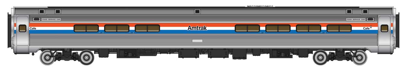 Walthers Proto 920-12280 HO Scale 85' Amfleet I Club Dinette Amtrak Phase III - Lighted