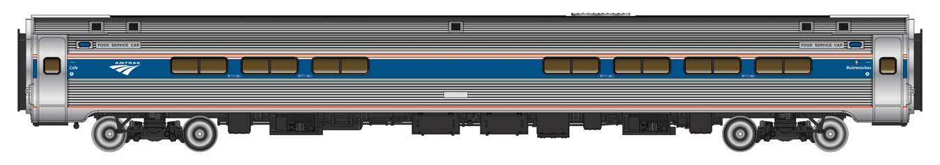 Walthers Proto 920-12281 HO Scale 85' Amfleet I Club Dinette Amtrak Phase VI - Lighted