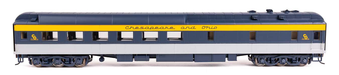 Walthers Proto 920-17702 HO Scale 85' Heavyweight 36 Seat Diner Chesapeake & Ohio (Tri-Color) #970 City Tavern (Lighted)