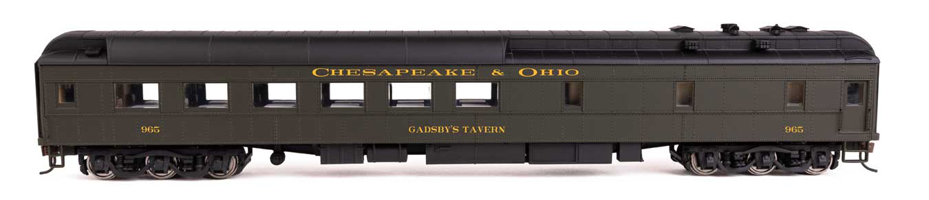Walthers Proto 920-17704 HO Scale 85' Heavyweight 36 Seat Diner Chesapeake & Ohio (Green) #963 Michies Tavern (Lighted)