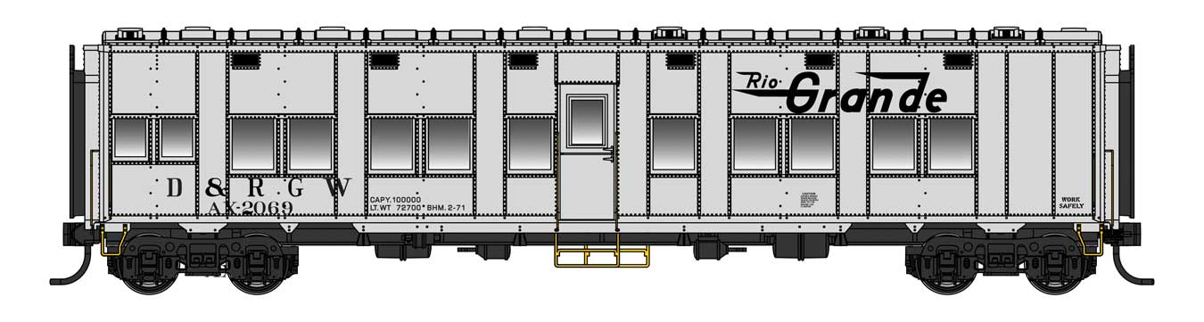 Walthers Proto 920-17805 HO Scale Pullman-Standard Troop Sleeper Car Rio Grande Western D&RGW AX2069 - Lighted