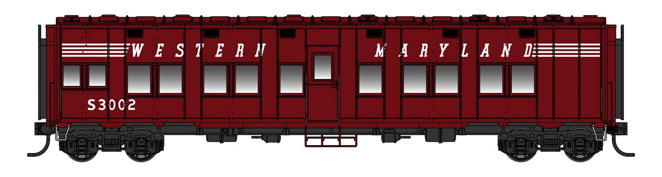 Walthers Proto 920-17808 HO Scale Pullman-Standard Troop Sleeper Car Western Maryland WM S3002 - Lighted