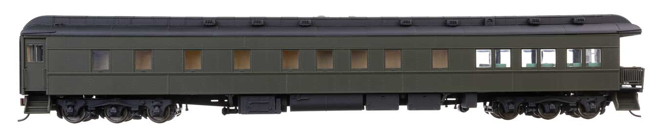 Walthers Proto 920-19700 HO Scale Pullman Heavyweight 3-2 Observation Painted Unlettered Green