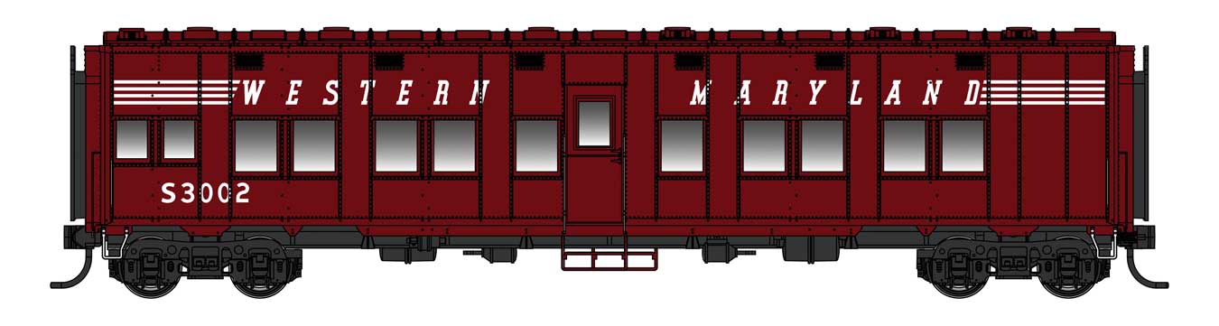 Walthers Proto 920-27808 HO Scale Pullman-Standard Troop Sleeper Car Western Maryland WM S3003 - Standard