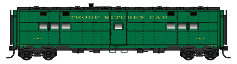 Walthers Proto 920-27901 HO Scale ACF-Built Troop Kitchen Car Troop Kitchen K495 - Standard
