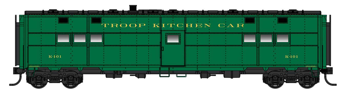 Walthers Proto 920-27901 HO Scale ACF-Built Troop Kitchen Car Troop Kitchen K495 - Standard