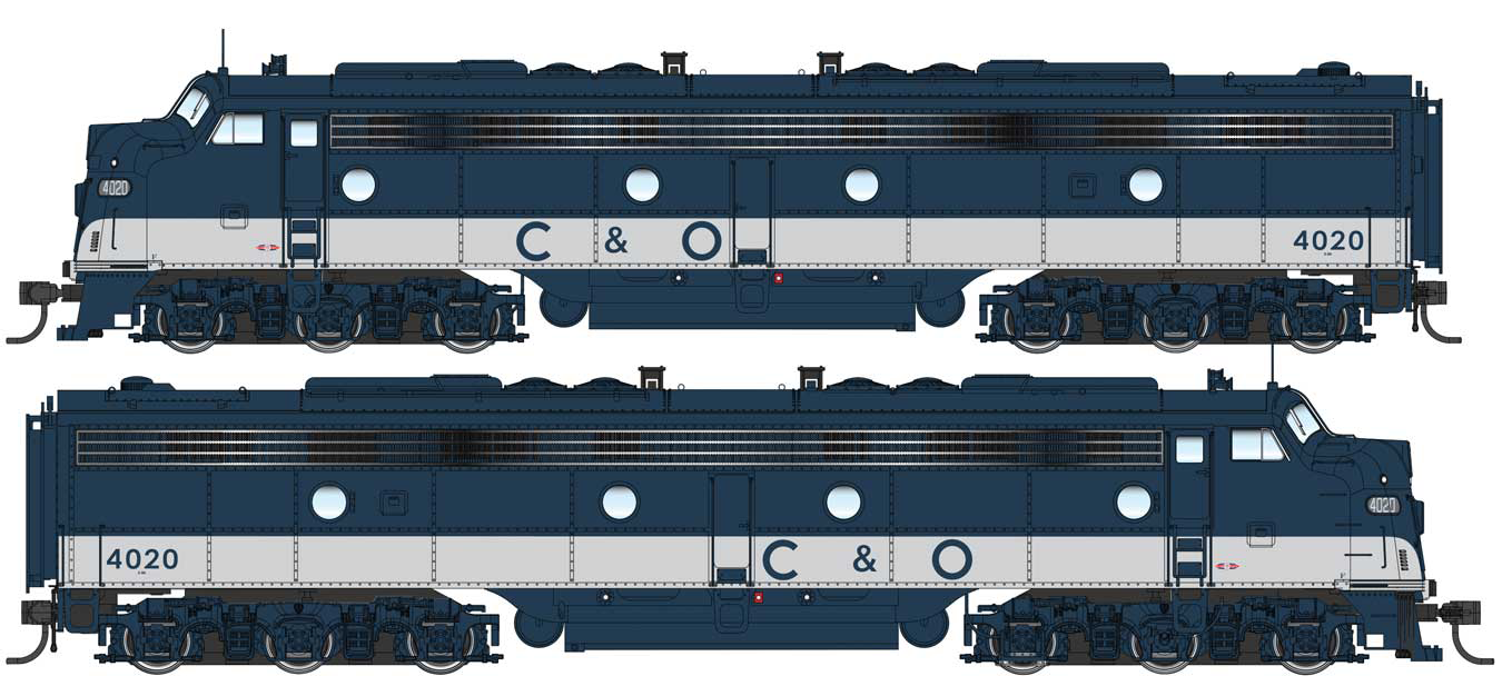 Walthers Proto 920-42911 HO Scale EMD E8A-A Diesel Chesapeake & Ohio C&O 4014/4026 DCC LokSound