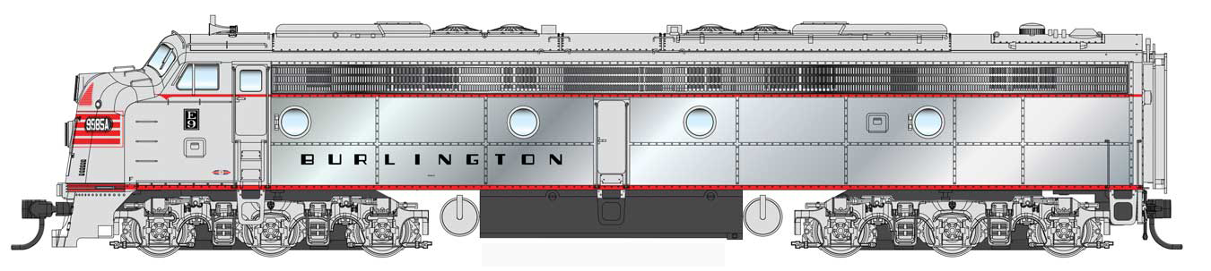 Walthers Proto 920-42916 HO Scale EMD E9A Diesel Burlington CB&Q 9991 (Plated Sides) DCC LokSound