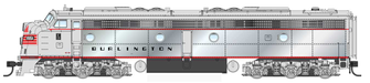 Walthers Proto 920-42916 HO Scale EMD E9A Diesel Burlington CB&Q 9991 (Plated Sides) DCC LokSound