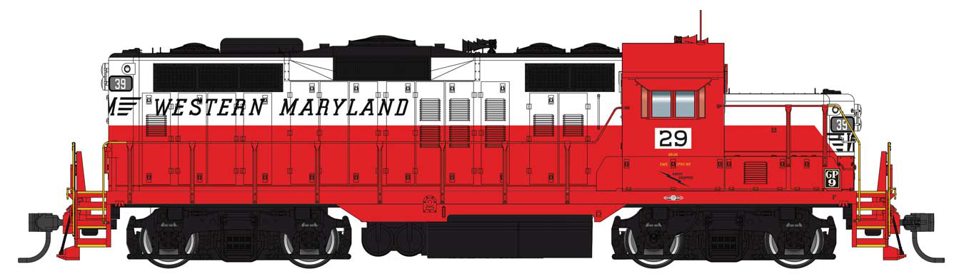 Walthers Proto 920-49738 HO Scale HO Scale EMD Chop Nose GP9 Western Maryland WM 38 - DC