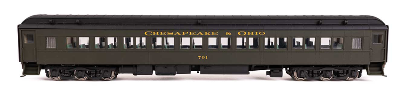 Walthers Proto HO Scale 85' Heavyweight Paired Window Coach Chesapeake & Ohio (Green) (Lighted)