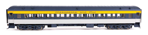 Walthers Proto HO Scale 85' Heavyweight Paired Window Coach Chesapeake & Ohio (Tri-Color)  (Lighted)
